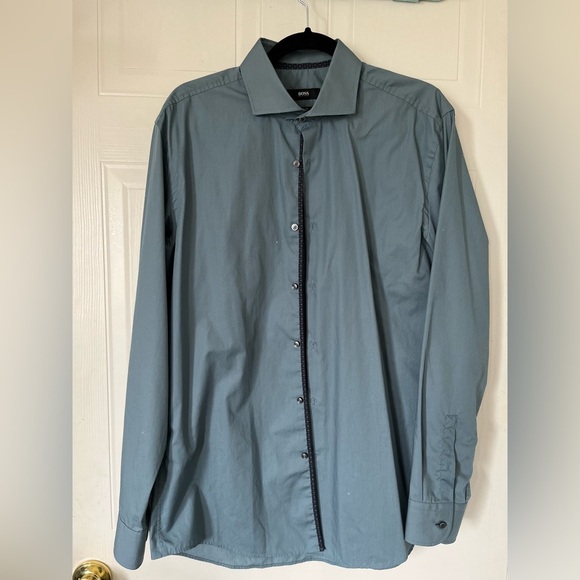 Hugo Boss Slim Fit Easy Iron Blue Jerry Button-down shirt - Picture 1 of 13